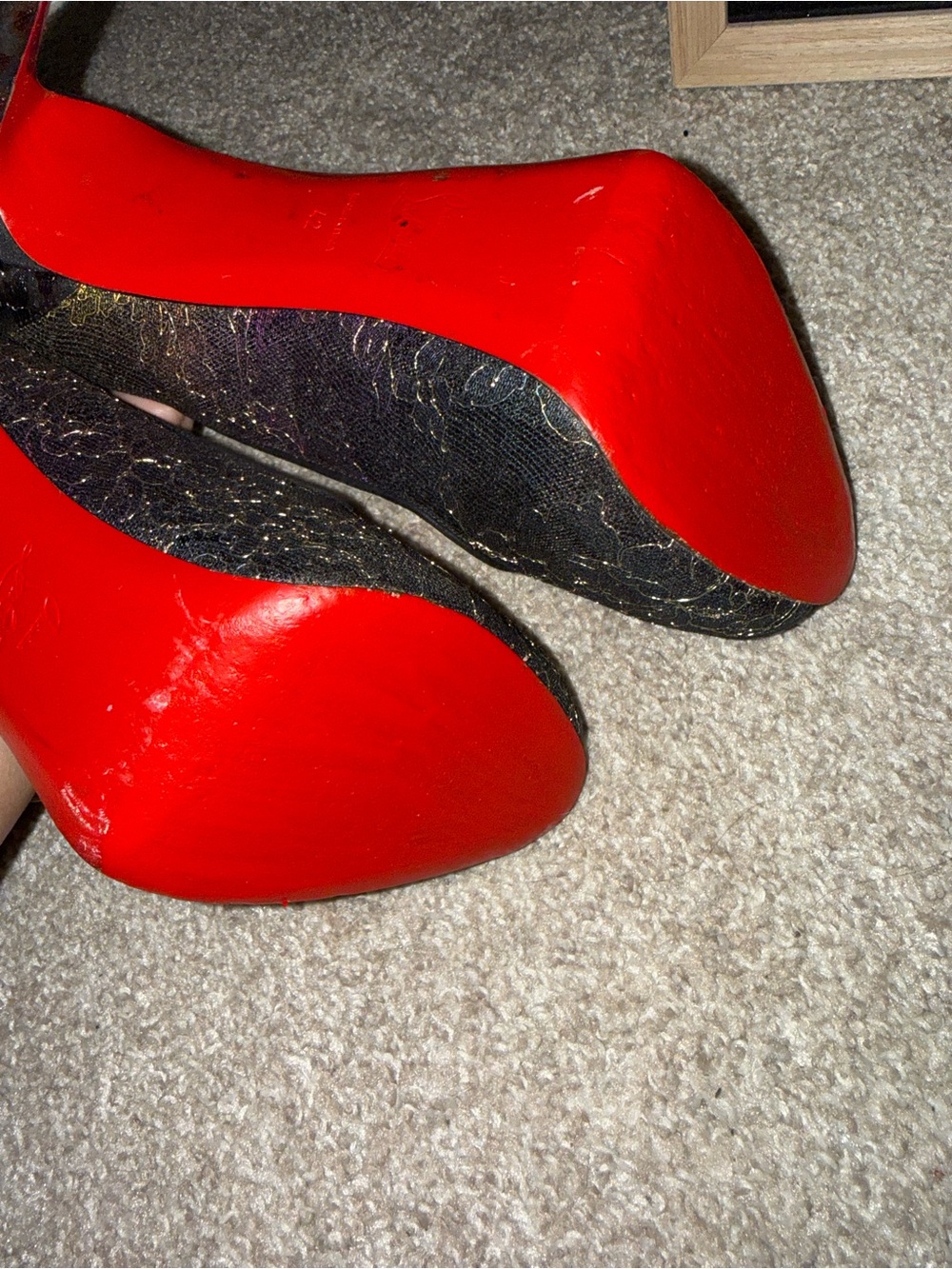 Christian Louboutin Very Prive 120 Lace Pumps Peep Toe Iridescent - Picture 6 of 8
